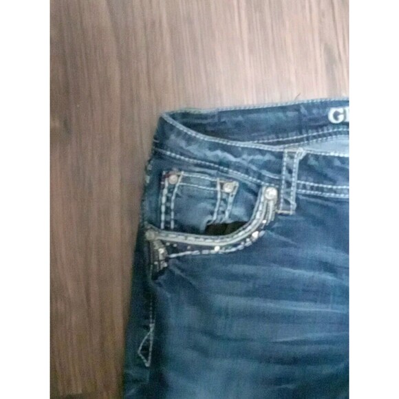 Grace In LA Bootcut Jeans Womens Size 30 Blue Bedazzled Embellished Sequin - Picture 4 of 14